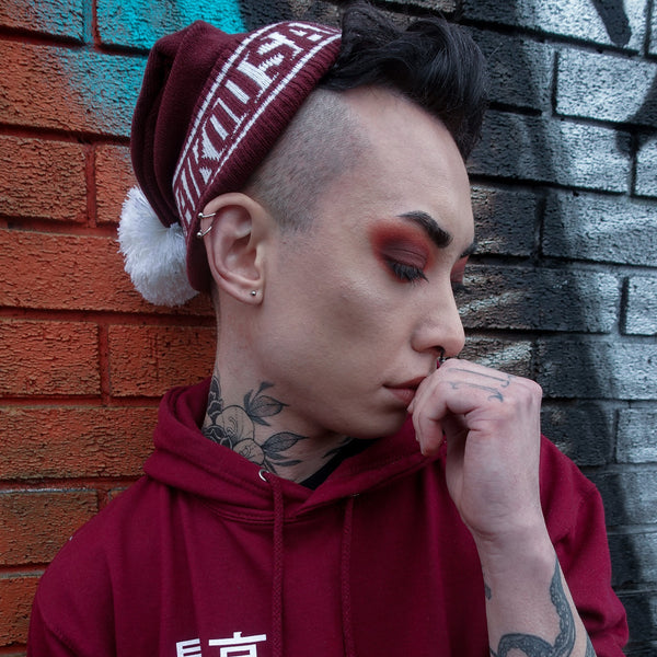 Saikou Bobble Hat - Burgundy - Saikou Apparel